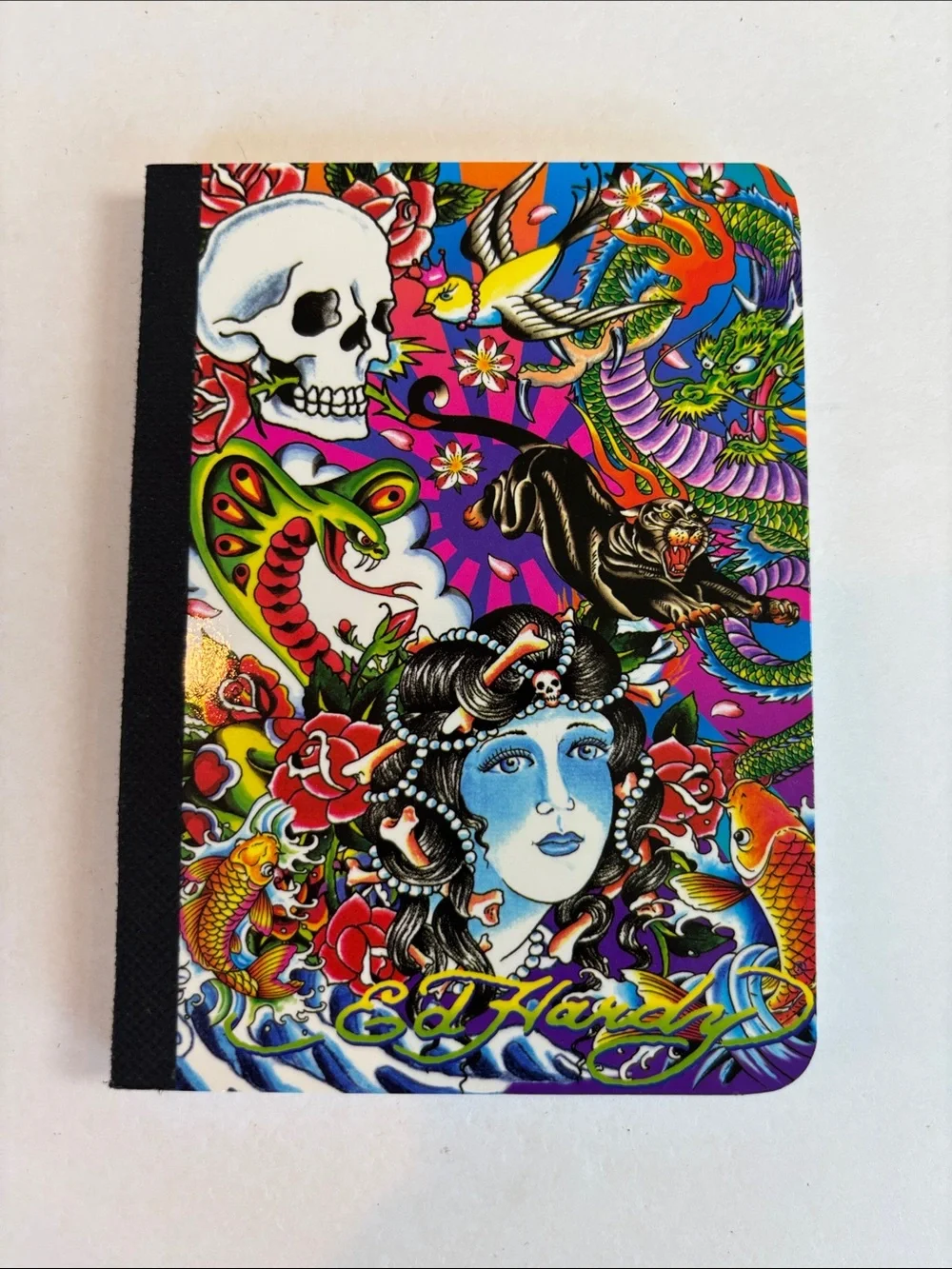 Rare Ed Hardy x Lisa Frank Mini Composition Notebook Skull Geisha Dragon Tiger